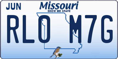 MO license plate RL0M7G