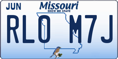 MO license plate RL0M7J