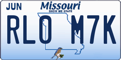 MO license plate RL0M7K