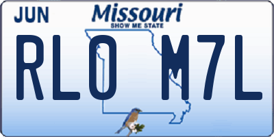 MO license plate RL0M7L