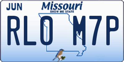 MO license plate RL0M7P