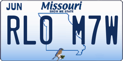 MO license plate RL0M7W