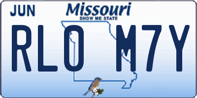 MO license plate RL0M7Y