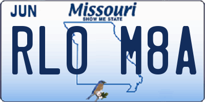 MO license plate RL0M8A