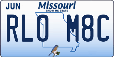 MO license plate RL0M8C