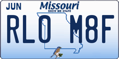 MO license plate RL0M8F