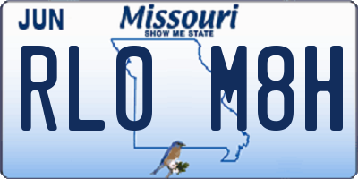 MO license plate RL0M8H