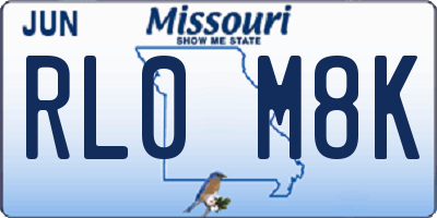 MO license plate RL0M8K