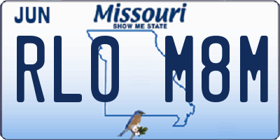 MO license plate RL0M8M