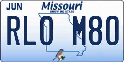 MO license plate RL0M8O