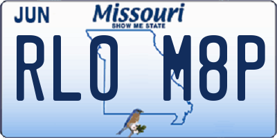 MO license plate RL0M8P