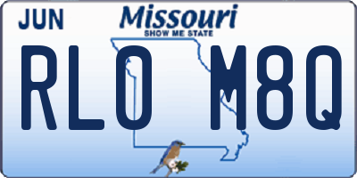 MO license plate RL0M8Q