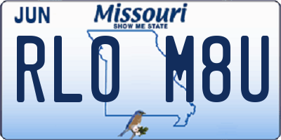 MO license plate RL0M8U