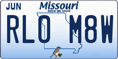 MO license plate RL0M8W