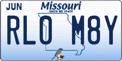 MO license plate RL0M8Y