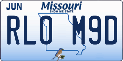 MO license plate RL0M9D