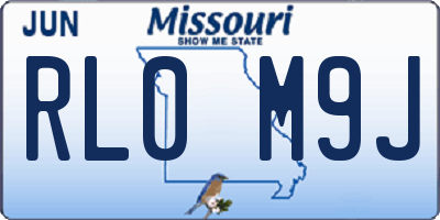 MO license plate RL0M9J