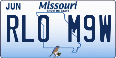 MO license plate RL0M9W