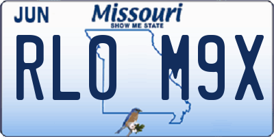 MO license plate RL0M9X