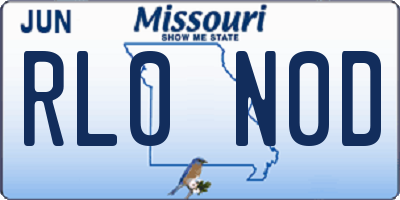 MO license plate RL0N0D