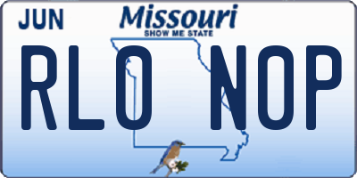 MO license plate RL0N0P