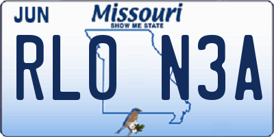 MO license plate RL0N3A