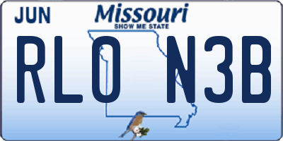 MO license plate RL0N3B