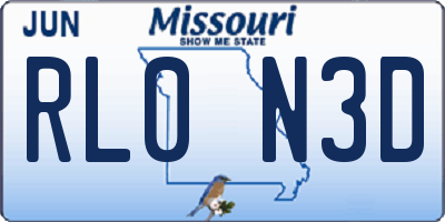 MO license plate RL0N3D