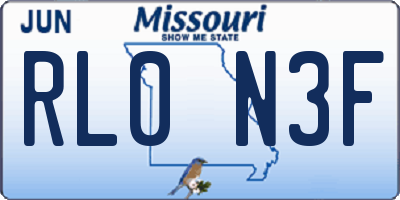 MO license plate RL0N3F