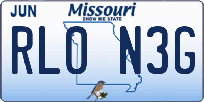 MO license plate RL0N3G