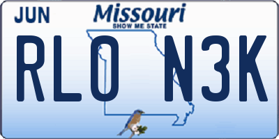 MO license plate RL0N3K