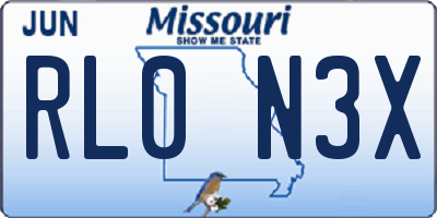 MO license plate RL0N3X