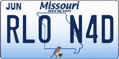 MO license plate RL0N4D