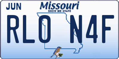 MO license plate RL0N4F