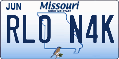 MO license plate RL0N4K