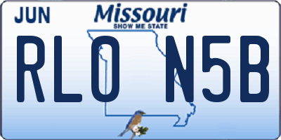 MO license plate RL0N5B