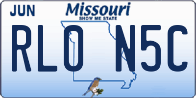 MO license plate RL0N5C