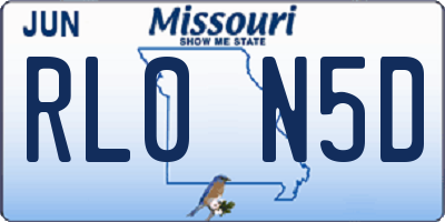 MO license plate RL0N5D