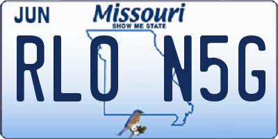 MO license plate RL0N5G