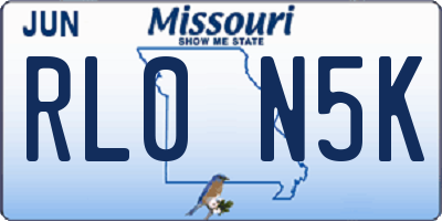 MO license plate RL0N5K