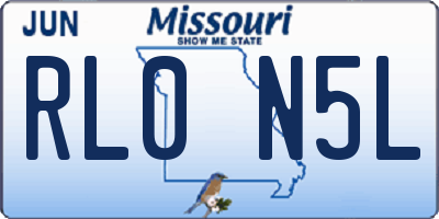 MO license plate RL0N5L