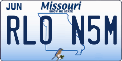 MO license plate RL0N5M