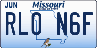 MO license plate RL0N6F