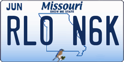 MO license plate RL0N6K