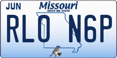 MO license plate RL0N6P