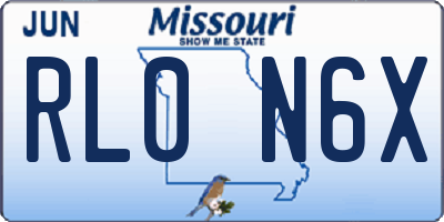 MO license plate RL0N6X