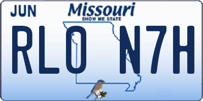 MO license plate RL0N7H
