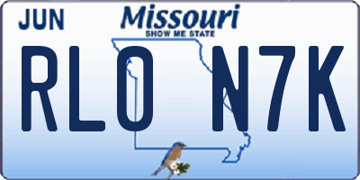 MO license plate RL0N7K