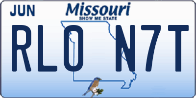 MO license plate RL0N7T