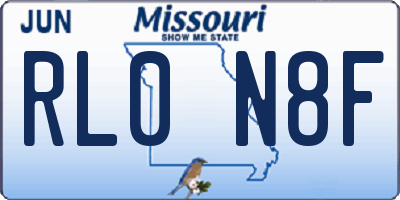 MO license plate RL0N8F